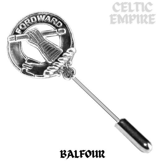 Balfour Family Clan Crest Stick or Cravat pin, Sterling Silver