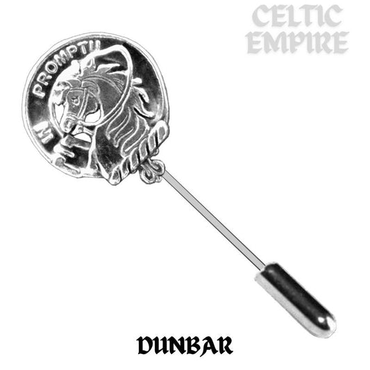Dunbar Family Clan Crest Stick or Cravat pin, Sterling Silver