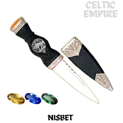 Nisbet Family Clan Crest Sgian Dubh, Scottish Knife
