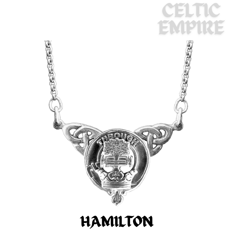 Hamilton Family Clan Crest Double Drop Pendant