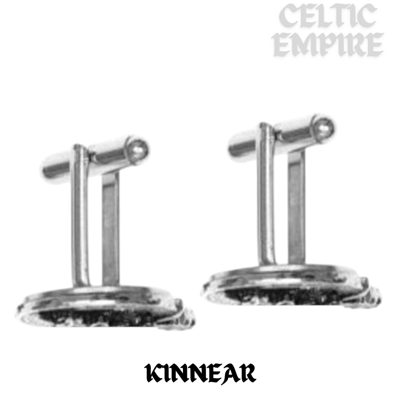 Kinnear Family Clan Crest Scottish Cufflinks; Pewter, Sterling Silver and Karat Gold