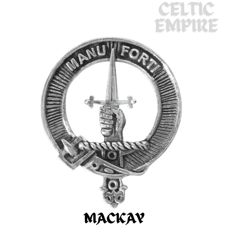 MacKay Family Clan Crest Scottish Cufflinks; Pewter, Sterling Silver and Karat Gold