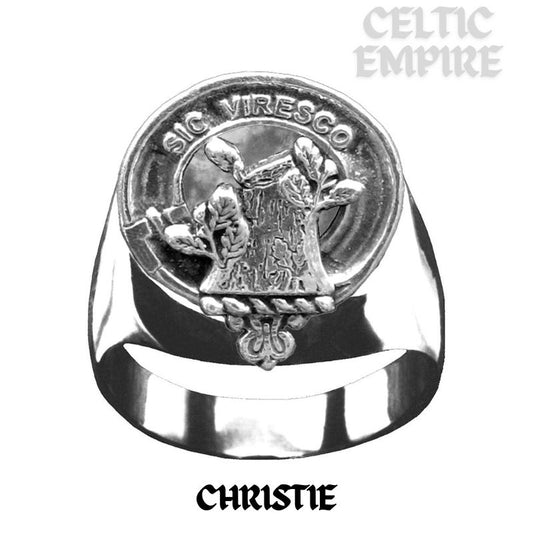 Christie Scottish Family Clan Crest Ring  ~  Sterling Silver and Karat Gold
