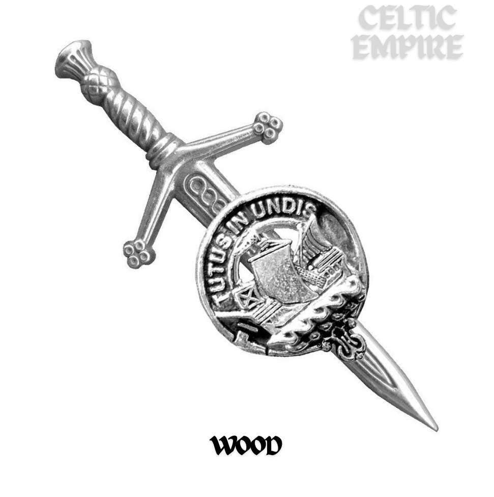 Wood Scottish Small Family Clan Kilt Pin