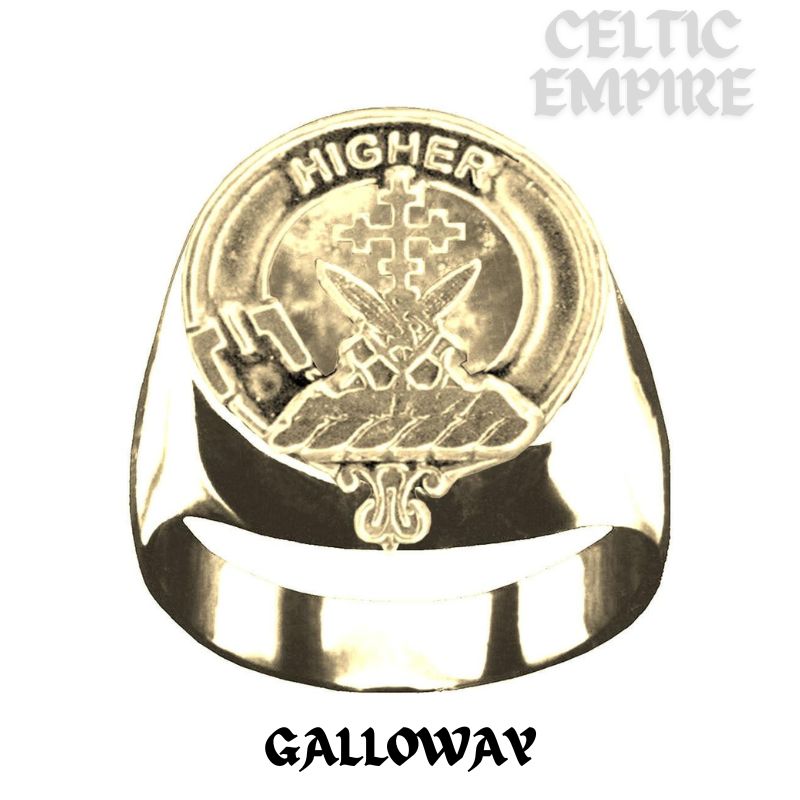 Galloway Scottish Family Clan Crest Ring  ~  Sterling Silver and Karat Gold