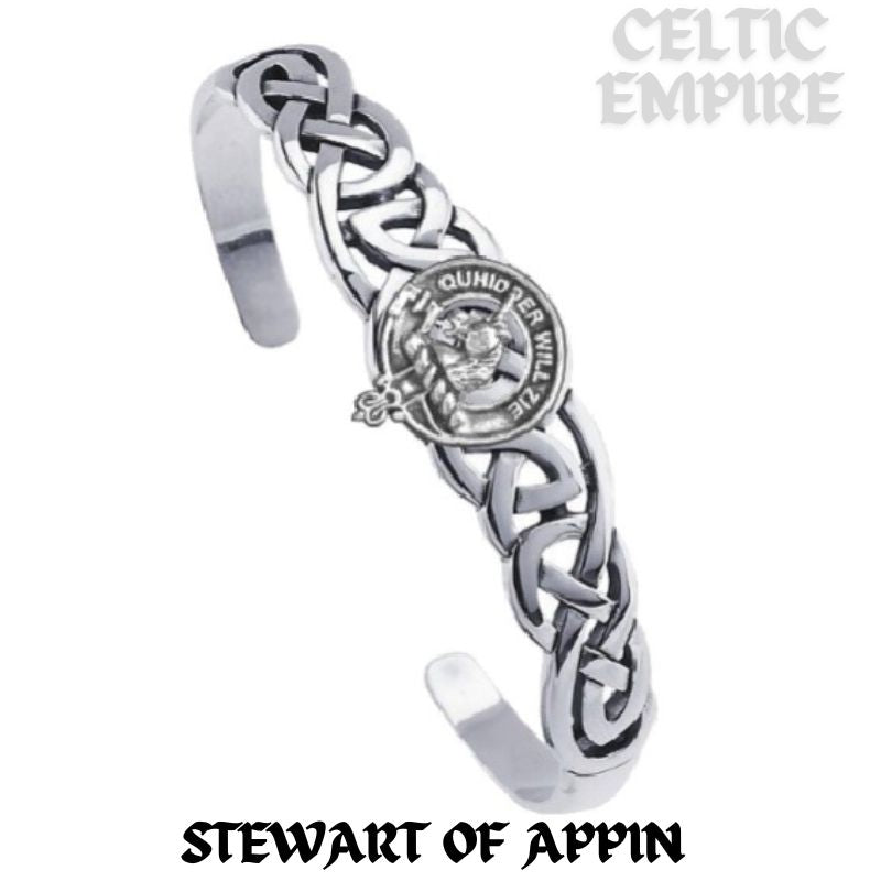 Stewart (Appin) Family Clan Crest Celtic Cuff Bracelet