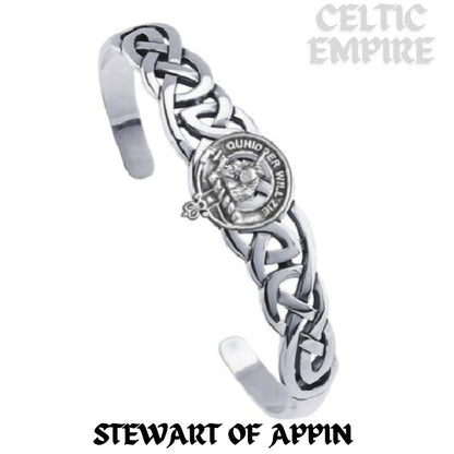 Stewart (Appin) Family Clan Crest Celtic Cuff Bracelet