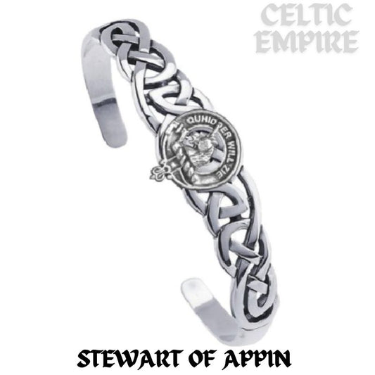 Stewart (Appin) Family Clan Crest Celtic Cuff Bracelet