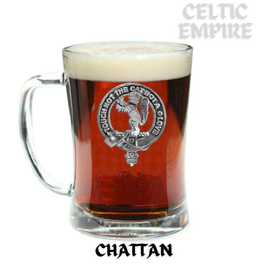 Chattan Family Clan Crest Badge Glass Beer Mug