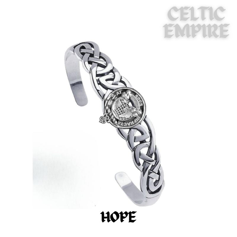 Hope Family Clan Crest Celtic Cuff Bracelet