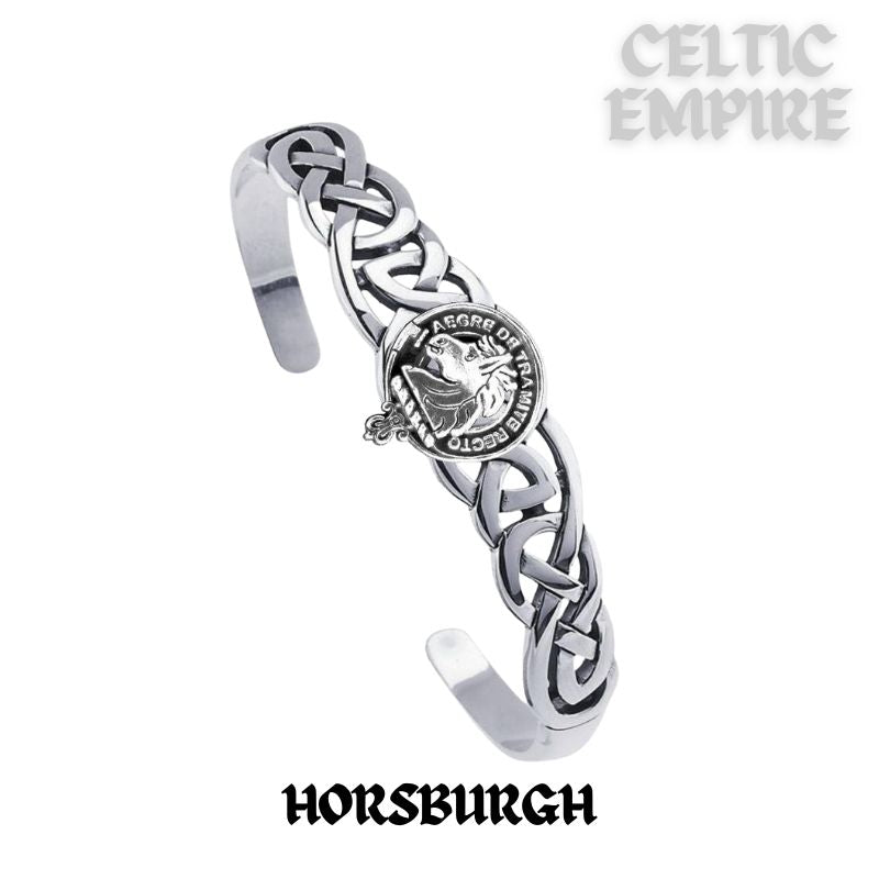 Horsburgh Family Clan Crest Celtic Cuff Bracelet