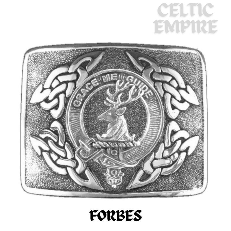 Forbes Family Clan Crest Interlace Kilt Belt Buckle