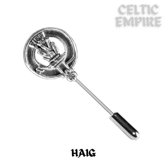 Haig Family Clan Crest Stick or Cravat pin, Sterling Silver