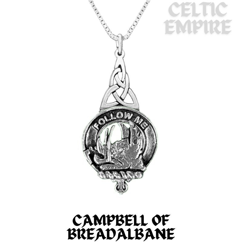 Campbell Breadalbane Family Clan Crest Interlace Drop Pendant