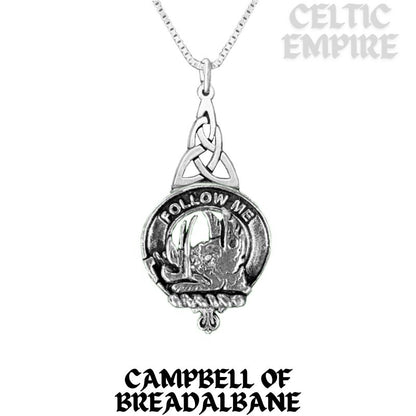Campbell Breadalbane Family Clan Crest Interlace Drop Pendant
