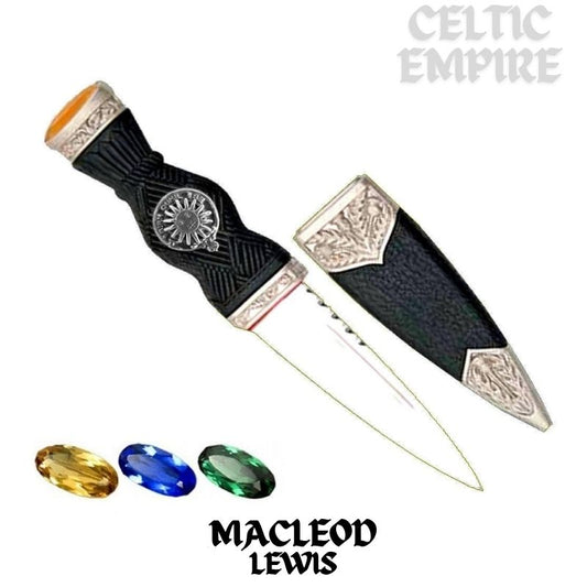 MacLeod (Lewis) Family Clan Crest Sgian Dubh, Scottish Knife