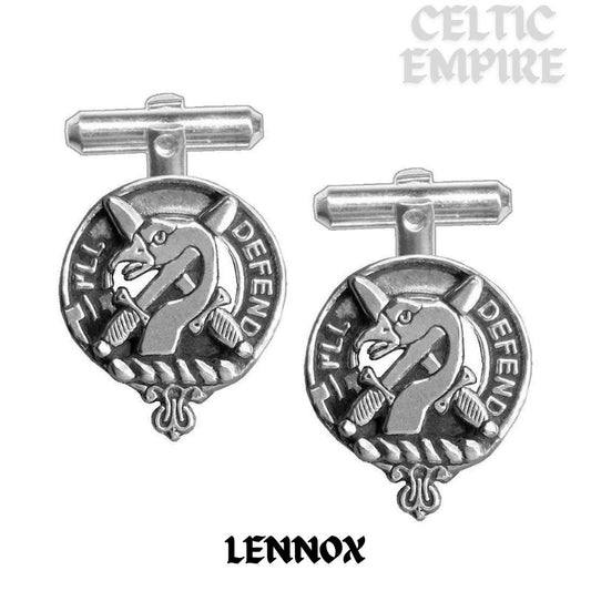 Lennox Family Clan Crest Scottish Cufflinks; Pewter, Sterling Silver and Karat Gold
