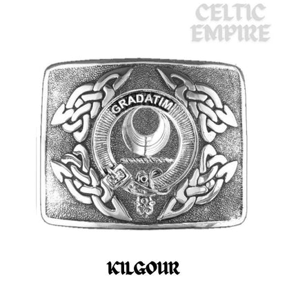 Kilgour Family Clan Crest Interlace Kilt Belt Buckle