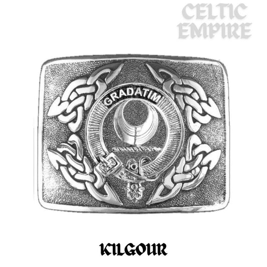 Kilgour Family Clan Crest Interlace Kilt Belt Buckle