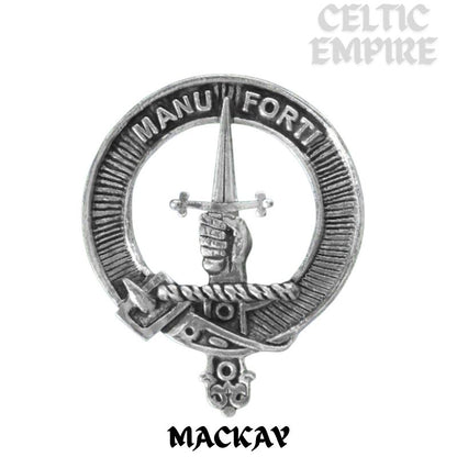 MacKay Family Clan Crest Celtic Interlace Disk Pendant, Scottish Family Crest