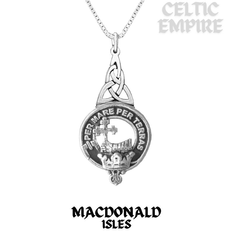 MacDonald Isles Family Clan Crest Interlace Drop Pendant