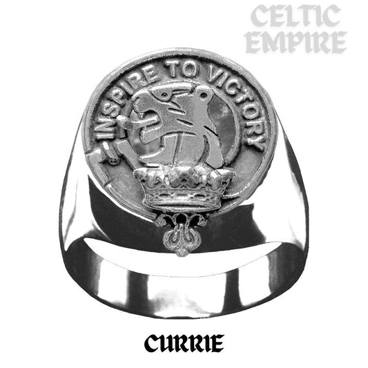 Currie Scottish Family Clan Crest Ring  ~  Sterling Silver and Karat Gold