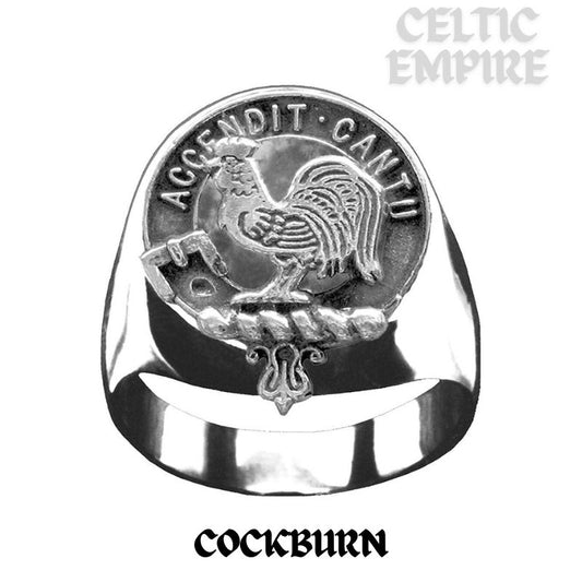 Cockburn Scottish Family Clan Crest Ring  ~  Sterling Silver and Karat Gold