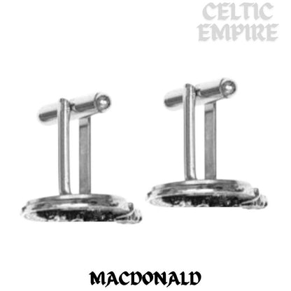 MacDonald ,Family Clan Donald Family Clan Crest Scottish Cufflinks; Pewter, Sterling Silver and Karat Gold