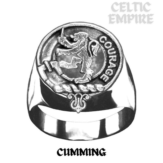 Cumming Scottish Family Clan Crest Ring  ~  Sterling Silver and Karat Gold