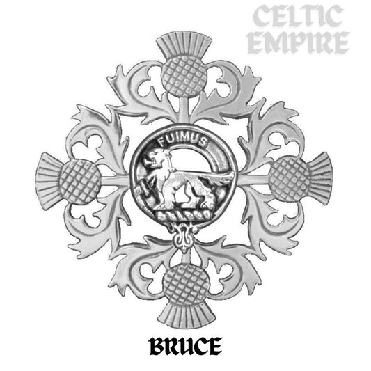 Bruce Family Clan Crest Scottish Four Thistle Brooch