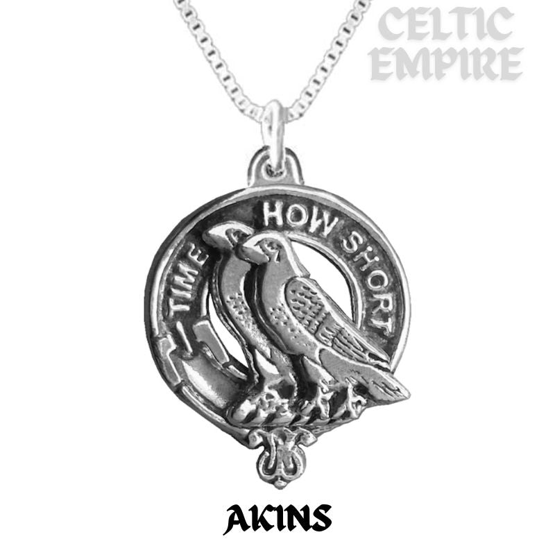 Akins Family Clan Crest Scottish Pendant