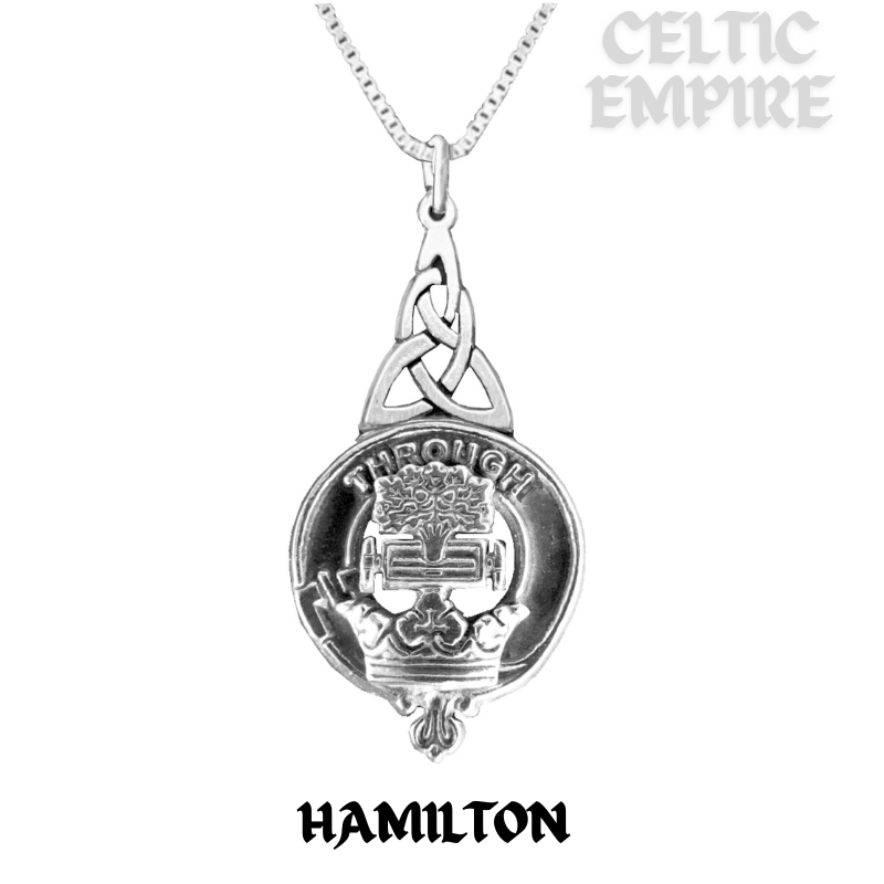 Hamilton Family Clan Crest Interlace Drop Pendant