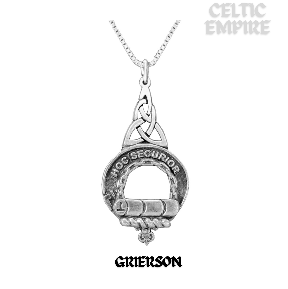 Grierson Family Clan Crest Interlace Drop Pendant