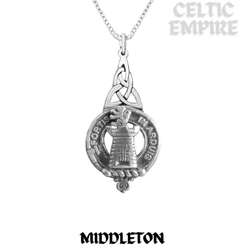 Middleton Family Clan Crest Interlace Drop Pendant
