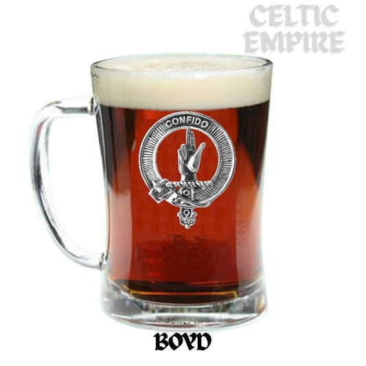 Boyd Family Clan Crest Badge Glass Beer Mug