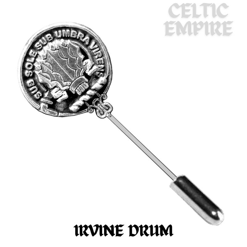 Irvine (Drum) Family Clan Crest Stick or Cravat pin, Sterling Silver