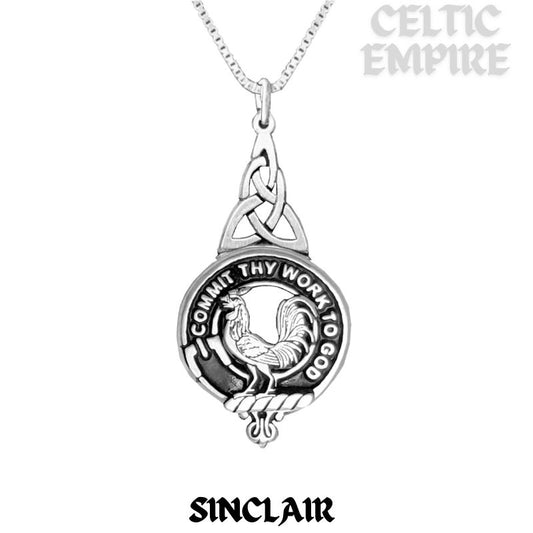 Sinclair Family Clan Crest Interlace Drop Pendant