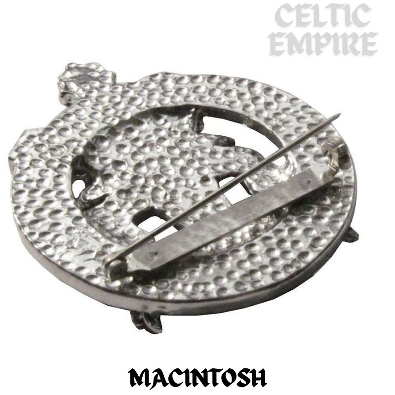MacIntosh Family Clan Crest Scottish Pewter Cap Badge