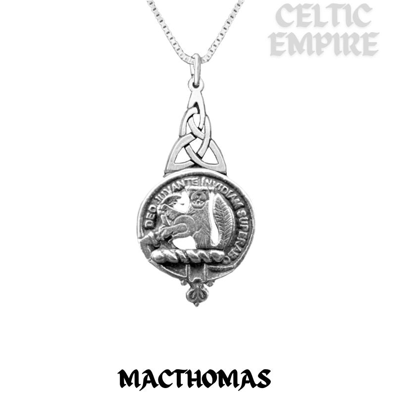 MacThomas Family Clan Crest Interlace Drop Pendant