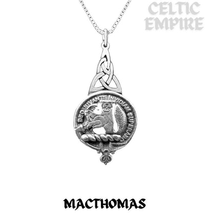 MacThomas Family Clan Crest Interlace Drop Pendant