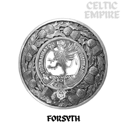 Forsyth Family Clan Badge Scottish Plaid Brooch