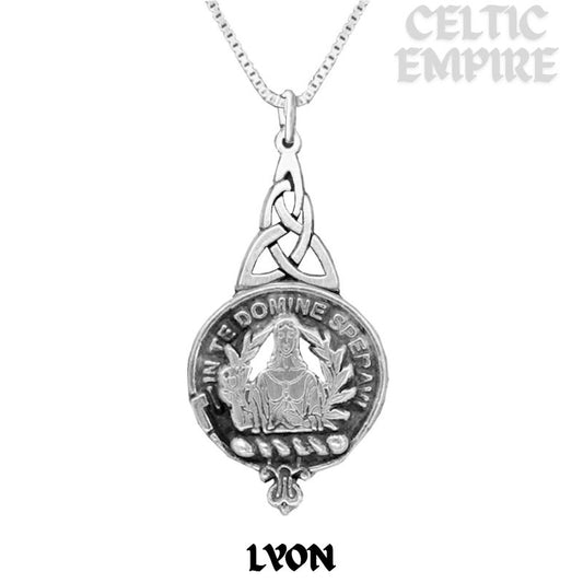 Lyon Family Clan Crest Interlace Drop Pendant