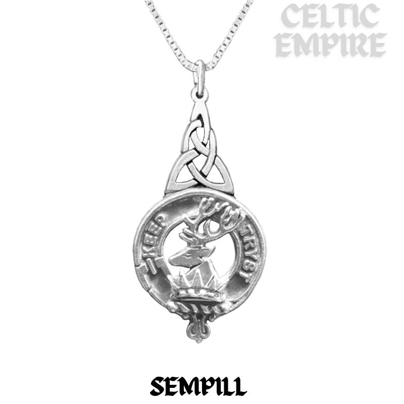 Sempill Family Clan Crest Interlace Drop Pendant