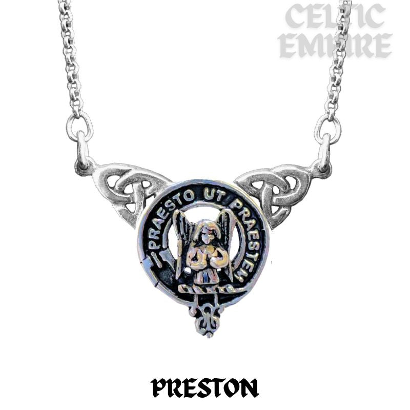 Preston Family Clan Crest Double Drop Pendant ~ CLP03