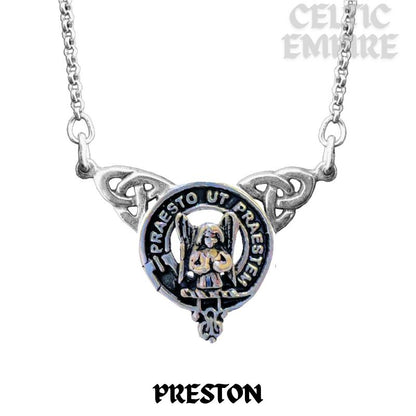 Preston Family Clan Crest Double Drop Pendant ~ CLP03