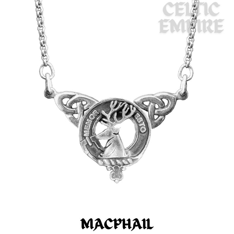 MacPhail Family Clan Crest Double Drop Pendant