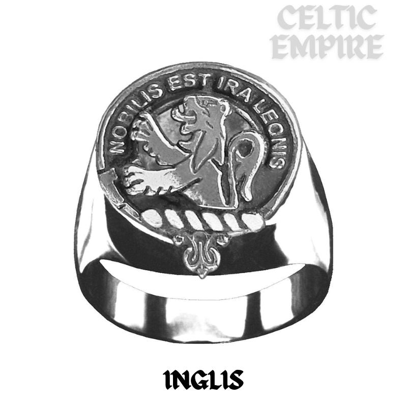 Inglis Scottish Family Clan Crest Ring Sterling Silver and Karat Gold