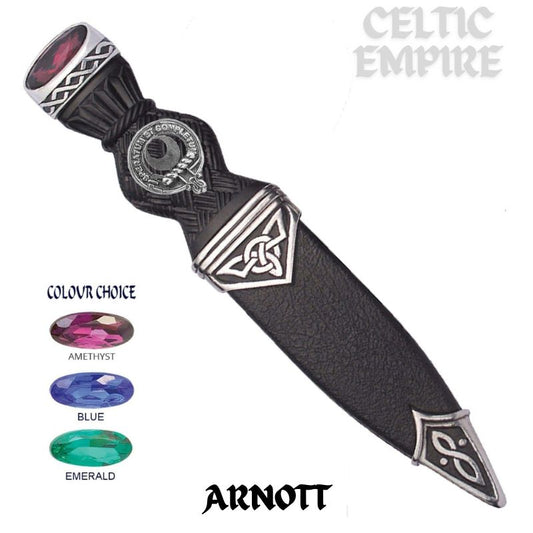 Arnott Interlace Family Clan Crest Sgian Dubh, Scottish Knife