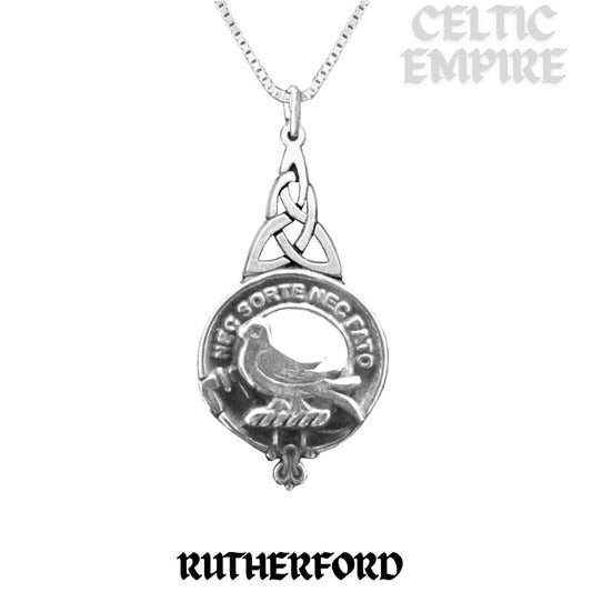 Rutherford Family Clan Crest Interlace Drop Pendant