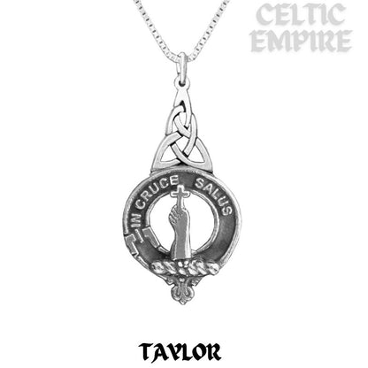 Taylor Family Clan Crest Interlace Drop Pendant